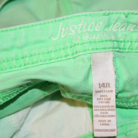 SOLD Justice Jeans 14R simply low green denim - Picture 5 of 5
